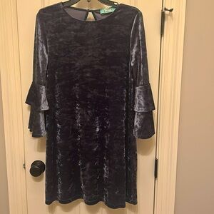Blue velvet dress
